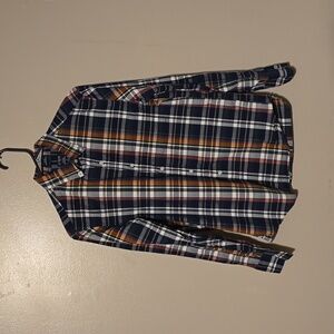 J. Crew‎ Button Down Longsleeve Plaid Shirt Orange/Navy Mens Size Small